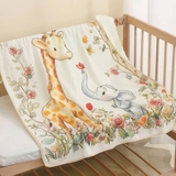 Chăn muslin hạt đậu họa tiết vườn cổ tích cho bé