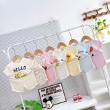 Bộ cộc thun lạnh Minwoo Baby in hoạt hình cho bé