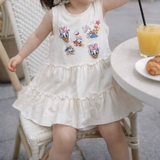 Đầm váy sát nách dáng suông vịt Donal cho bé