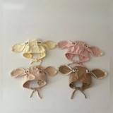 Mũ nón cột dây tai Thỏ viền ren cho bé