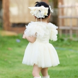 Đầm váy công chúa tay tầng ren bồng cho bé