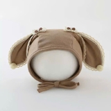 Mũ nón cột dây tai Thỏ viền ren cho bé