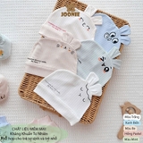 Set BTBC kèm mũ tai lệch Joonie thông hơi in họa tiết