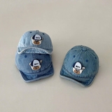 Mũ nón lưỡi trai màu jean hình Gấu Boy