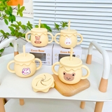 Cốc tập hút silicon Cocobear 2 nắp cho bé