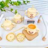 Cốc tập hút silicon Cocobear 2 nắp cho bé