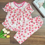 Bộ tole tay ngắn quần dài cổ ren MinMin Baby cho bé gái