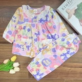 Bộ tole tay dài quần dài cổ ren MinMin Baby cho bé gái