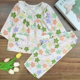 Bộ tole tay dài quần dài cổ ren MinMin Baby cho bé gái