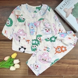 Bộ tole tay dài quần dài cổ ren MinMin Baby cho bé gái