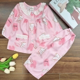 Bộ tole tay dài quần dài cổ ren MinMin Baby cho bé gái