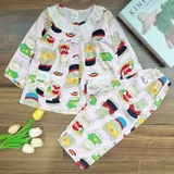 Bộ tole tay dài quần dài cổ ren MinMin Baby cho bé gái