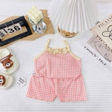 Bộ 2 dây thun tăm viền cổ bèo Minky Mom cho bé gái