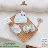 Set BTBC kèm mũ tai lệch Joonie thông hơi in họa tiết
