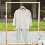 Bộ dài tay cổ tròn túi ngực Bubaby