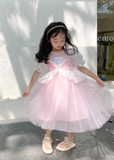 Đầm voan tay bồng kim tuyến ngực