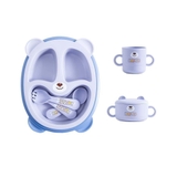 Bộ khay ăn dặm kèm bát ly thìa nĩa Happo cho bé