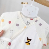 Bộ dài sơ sinh cài chéo Unchi Bamboo cho bé