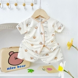 Bộ cộc sơ sinh thun lạnh Hà Kids cho bé