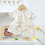 Bộ cộc sơ sinh thun lạnh Hà Kids cho bé
