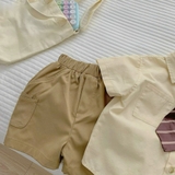 Set bộ sơ mi cà vạt in chữ Bernie Kids Hàn Quốc cho bé trai
