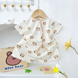 Bộ cộc sơ sinh thun lạnh Hà Kids cho bé