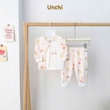 Bộ dài sơ sinh cài chéo Unchi Bamboo cho bé