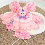 Váy lolita hình thỏ phối caro cho bé
