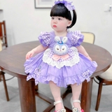 Váy lolita hình thỏ phối caro cho bé
