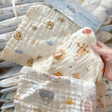 Set 5 khăn sữa xô nhăn 6 lớp Bunny in họa tiết cho bé