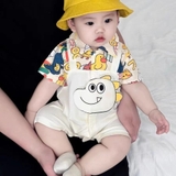 Bộ body cộc tay giả yếm áo in họa tiết khủng long cho bé