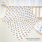 Khăn tắm xô nhăn 6 lớp Manny không viền in họa tiết