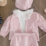 Set bộ chip len hồng 4 chi tiết cho bé gái