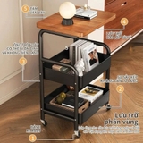 Kệ Sắt 3 Tầng Mặt Gỗ Đa Năng