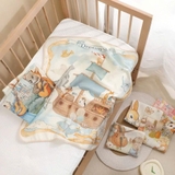 Set túi 2 khăn tắm xô viền họa tiết cổ tích cho bé