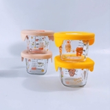 Hủ thủy tinh nắp silicon Lion Baby chia vạch 230ml