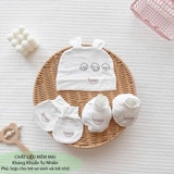Set BTBC kèm mũ Happy chấm bi in họa tiết