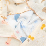 Hộp 6 khăn sữa muslin organic 2 lớp Morry cho bé