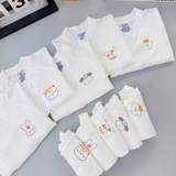 Bộ dài sơ sinh Unchi cạp cao nền trắng in họa tiết