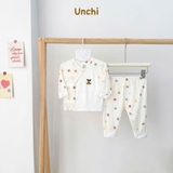 Bộ dài sơ sinh cài chéo Unchi Bamboo cho bé
