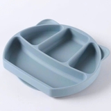 Khay ăn dặm silicon 4 ngăn tai Mèo có đế hít