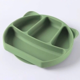 Khay ăn dặm silicon 4 ngăn tai Mèo có đế hít