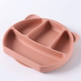 Khay ăn dặm silicon 4 ngăn tai Mèo có đế hít
