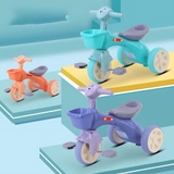 Xe đạp 3 bánh hình mặt cười có nhạc và đèn cho bé