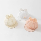 Mũ nón lưỡi trai ren hoa đính nơ cho bé gái