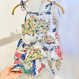 Đầm váy hoa cột dây nhiều tầng cho bé gái