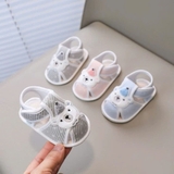 Giày tập đi chống trượt hình gấu đội nón cho bé