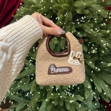 Túi xách Banma lông cừu đính thỏ cho bé gái