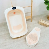 Thau tắm gấp gọn Sasa có nhiệt kế kèm ghế tắm