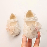 Giày búp bê tập đi cánh hoa nổi đính nơ cho bé